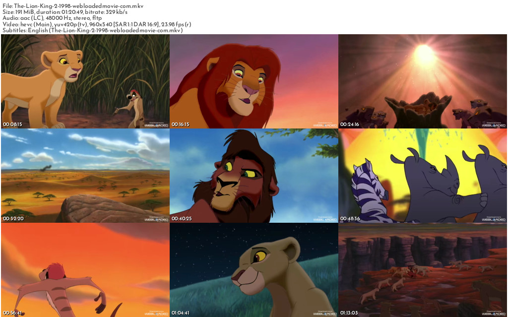 The Lion King II: Simba's Pride (1998) 2